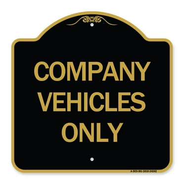 SignMission A-DES-BG-1818-24242 18 x 18 in. Designer Series Sign - Company Vehicles Only&#44; Black & Gold