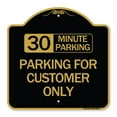 thumbnail image 1 of SignMission A-DES-BG-1818-24422 18 x 18 in. Designer Series Sign - 30 Minutes Parking - Parking for Customers Only, Black & Gold, 1 of 4