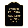 thumbnail image 1 of SignMission A-DES-BG-1824-22732 18 x 24 in. Designer Series Sign - Visitor Parking 30 Minute Parking Only, Black & Gold, 1 of 4