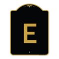 thumbnail image 1 of SignMission A-DES-BG-1824-22956 18 x 24 in. Designer Series Sign - Sign with Letter E , Black & Gold, 1 of 4