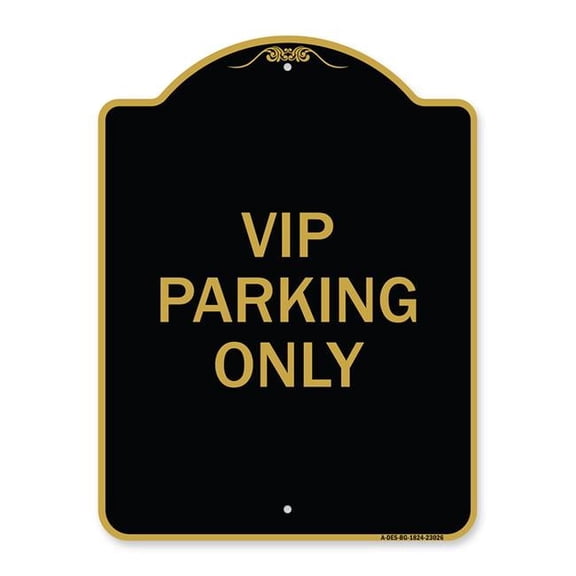 SignMission A-DES-BG-1824-23026 18 x 24 in. Designer Series Sign - Reserved Parking Sign VIP Parking Only, Black & Gold