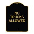 thumbnail image 1 of SignMission A-DES-BG-1824-23419 18 x 24 in. Designer Series Sign - Parking Lot Sign No Trucks Allowed, Black & Gold, 1 of 4