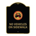 thumbnail image 1 of SignMission A-DES-BG-1824-23551 18 x 24 in. Designer Series Sign - No Vehicles on Sidewalk, Black & Gold, 1 of 4