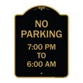 thumbnail image 1 of SignMission A-DES-BG-1824-23602 18 x 24 in. Designer Series Sign - No Parking 7-00 AM to 6-00 PM, Black & Gold, 1 of 4