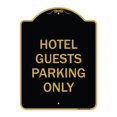 thumbnail image 1 of SignMission A-DES-BG-1824-23904 18 x 24 in. Designer Series Sign - Hotel Guest Parking Only, Black & Gold, 1 of 4