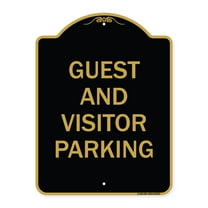 SignMission A-DES-BG-1824-23933 18 x 24 in. Designer Series Sign - Guest & Visitor Parking, Black & Gold