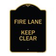 thumbnail image 1 of SignMission A-DES-BG-1824-23983 18 x 24 in. Designer Series Sign - Fire Lane Keep Clear, Black & Gold, 1 of 4