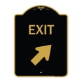 thumbnail image 1 of SignMission A-DES-BG-1824-24031 18 x 24 in. Designer Series Sign - Exit Sign Exit with Right Arrow, Black & Gold, 1 of 4