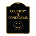 thumbnail image 1 of SignMission A-DES-BG-1824-24232 18 x 24 in. Designer Series Sign - Courtesy is Contagious, Black & Gold, 1 of 4