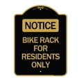 thumbnail image 1 of SignMission A-DES-BG-1824-24307 18 x 24 in. Designer Series Sign - Bike Rack for Residents Only, Black & Gold, 1 of 4