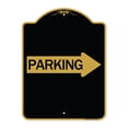 thumbnail image 1 of SignMission A-DES-BG-1824-24371 18 x 24 in. Designer Series Sign - Parking with Right Arrow, Black & Gold, 1 of 4
