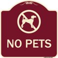 thumbnail image 1 of SignMission A-DES-BU-1818-9813 18 x 18 in. Designer Series Sign - No Pets, Burgundy, 1 of 4
