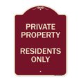 thumbnail image 1 of SignMission A-DES-BU-1824-9894 18 x 24 in. Designer Series Sign - Residents Only, Burgundy, 1 of 4
