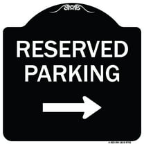 SignMission A-DES-BW-1818-9765 18 x 18 in. Designer Series Sign - Reserved Parking 2, Black & White
