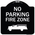 thumbnail image 1 of SignMission A-DES-BW-1818-9818 18 x 18 in. Designer Series Sign - No Parking Fire Zone with Graphic&#44; Black & White, 1 of 4