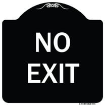 SignMission A-DES-BW-1818-9831 18 x 18 in. Designer Series Sign - No Exit, Black & White