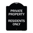 thumbnail image 1 of SignMission A-DES-BW-1824-9894 18 x 24 in. Designer Series Sign - Residents Only, Black & White, 1 of 4