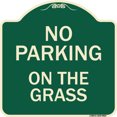 thumbnail image 1 of SignMission A-DES-G-1818-9823 18 x 18 in. Designer Series Sign - No Parking on the Grass, Green, 1 of 4