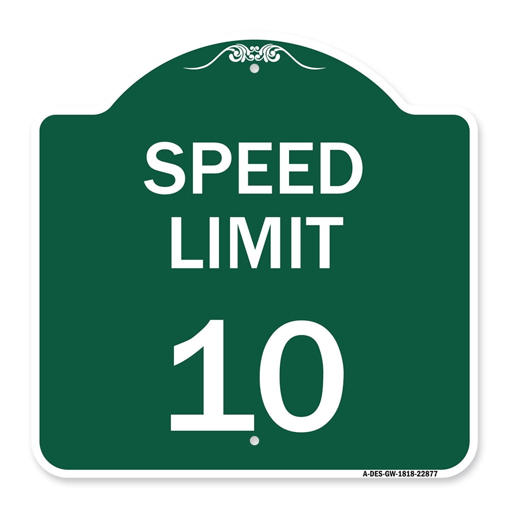 Metallschild „Private Road Speed Limit 20 MPH“ – 30,5 X 20,3 Cm, Für Innen & Außen