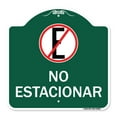 thumbnail image 1 of SignMission A-DES-GW-1818-22882 18 x 18 in. Designer Series Sign - Spanish Parking Sign - No Parking with Graphic, Green & White, 1 of 4
