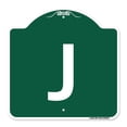 thumbnail image 1 of SignMission A-DES-GW-1818-22946 18 x 18 in. Designer Series Sign - Sign with Letter J , Green & White, 1 of 4