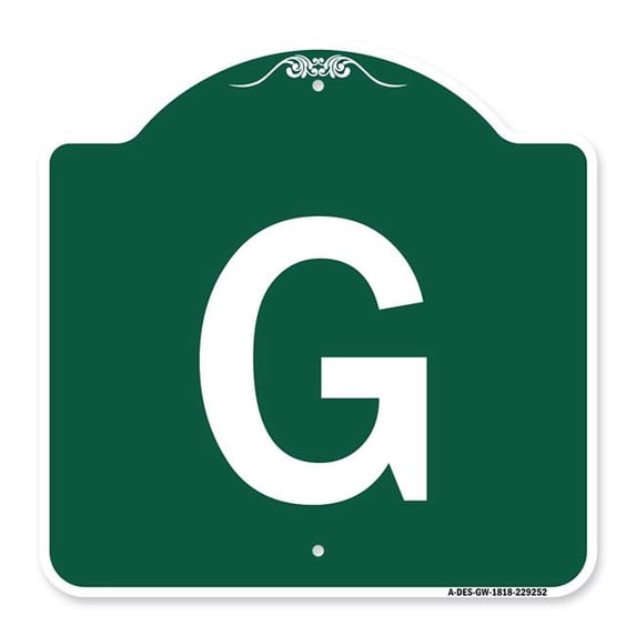 SignMission A-DES-GW-1818-22952 18 x 18 in. Designer Series Sign - Sign with Letter G , Green & White