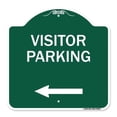 thumbnail image 1 of SignMission A-DES-GW-1818-23024 18 x 18 in. Designer Series Sign - Reserved Parking Sign Visitor Parking & Arrow Pointing Left, Green & White, 1 of 4