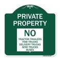 thumbnail image 1 of SignMission Designer Series Sign - Private Property Sign Private Property No Tractor Trailers Tow Trucks Delivery Trucks Semi Trucks Buses | Green & White 18" X 18" Aluminum, 1 of 4