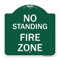 thumbnail image 1 of SignMission A-DES-GW-1818-23584 18 x 18 in. Designer Series Sign - No Standing Fire Zone, Green & White, 1 of 4