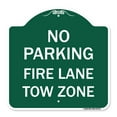 thumbnail image 1 of SignMission A-DES-GW-1818-23733 18 x 18 in. Designer Series Sign - No Parking Fire Lane Tow Zone K-1645, Green & White, 1 of 4