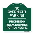 thumbnail image 1 of SignMission A-DES-GW-1818-23830 18 x 18 in. Designer Series Sign - No Overnight Parking - Prohibido Estacionarse Por La Noche, Green & White, 1 of 4