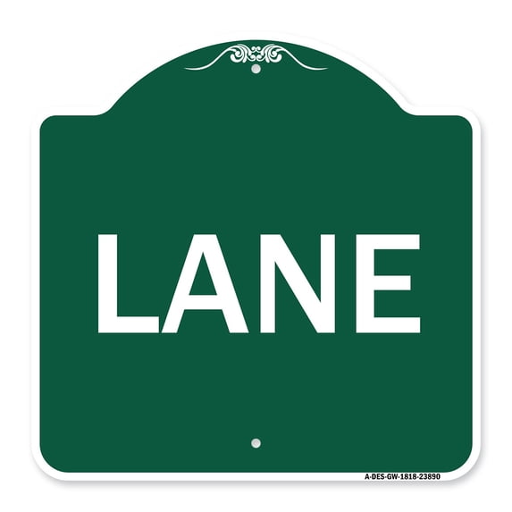 SignMission A-DES-GW-1818-23890 18 x 18 in. Designer Series Sign - Lane, Green & White