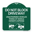 thumbnail image 1 of SignMission A-DES-GW-1818-24182 18 x 18 in. Designer Series Sign - Do Not Block Driveway with Graphic, Green & White, 1 of 4