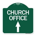 thumbnail image 1 of SignMission A-DES-GW-1818-24275 18 x 18 in. Designer Series Sign - Church Office with Up Arrow, Green & White, 1 of 4