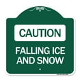thumbnail image 1 of SignMission A-DES-GW-1818-24286 18 x 18 in. Designer Series Sign - Caution Falling Ice & Snow, Green & White, 1 of 4