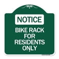 thumbnail image 1 of SignMission A-DES-GW-1818-24307 18 x 18 in. Designer Series Sign - Bike Rack for Residents Only, Green & White, 1 of 4