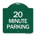 thumbnail image 1 of SignMission A-DES-GW-1818-24493 18 x 18 in. Designer Series Sign - 20 Minute Parking, Green & White, 1 of 4