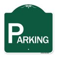 thumbnail image 1 of SignMission A-DES-GW-1818-24514 18 x 18 in. Designer Series Sign - Parking, Green & White, 1 of 4