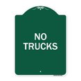 thumbnail image 1 of SignMission A-DES-GW-1824-22786 18 x 24 in. Designer Series Sign - Truck Sign No Trucks, Green & White, 1 of 4