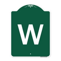 SignMission A-DES-GW-1824-22920 18 x 24 in. Designer Series Sign - Sign with Letter W , Green & White