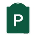 thumbnail image 1 of SignMission A-DES-GW-1824-22934 18 x 24 in. Designer Series Sign - Sign with Letter P , Green & White, 1 of 4