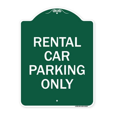 SignMission A-DES-GW-1824-23224 18 x 24 in. Designer Series Sign - Rental Car Parking Only, Green & White