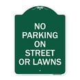thumbnail image 1 of SignMission A-DES-GW-1824-23691 18 x 24 in. Designer Series Sign - No Parking on Street or Lawns, Green & White, 1 of 4