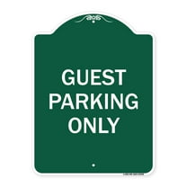 SignMission A-DES-GW-1824-23929 18 x 24 in. Designer Series Sign - Guest Parking Only, Green & White