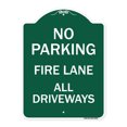 thumbnail image 1 of SignMission A-DES-GW-1824-23999 18 x 24 in. Designer Series Sign - Fire Lane All Driveways, Green & White, 1 of 4
