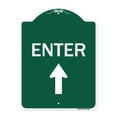 thumbnail image 1 of SignMission A-DES-GW-1824-24097 18 x 24 in. Designer Series Sign - Enter Sign Enter with Up Arrow, Green & White, 1 of 4