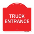 thumbnail image 1 of SignMission A-DES-RW-1818-22791 18 x 18 in. Designer Series Sign - Traffic Entrance Sign Truck Entrance, Red & White, 1 of 4
