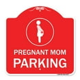 thumbnail image 1 of SignMission A-DES-RW-1818-23274 18 x 18 in. Designer Series Sign - Pregnant Mom Parking with Graphic, Red & White, 1 of 4