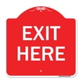 thumbnail image 1 of SignMission A-DES-RW-1818-23424 18 x 18 in. Designer Series Sign - Parking Lot Sign Exit Here, Red & White, 1 of 4