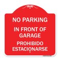 thumbnail image 1 of SignMission A-DES-RW-1818-23895 18 x 18 in. Designer Series Sign - in Front of Garage Prohibido Estacionarse, Red & White, 1 of 4